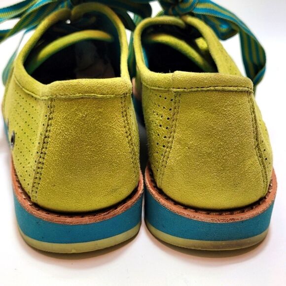 Johnston and Murphy 1850 Bree Perforated Suede Lace Up Kiwi Kid Size 6.5 - Picture 6 of 9